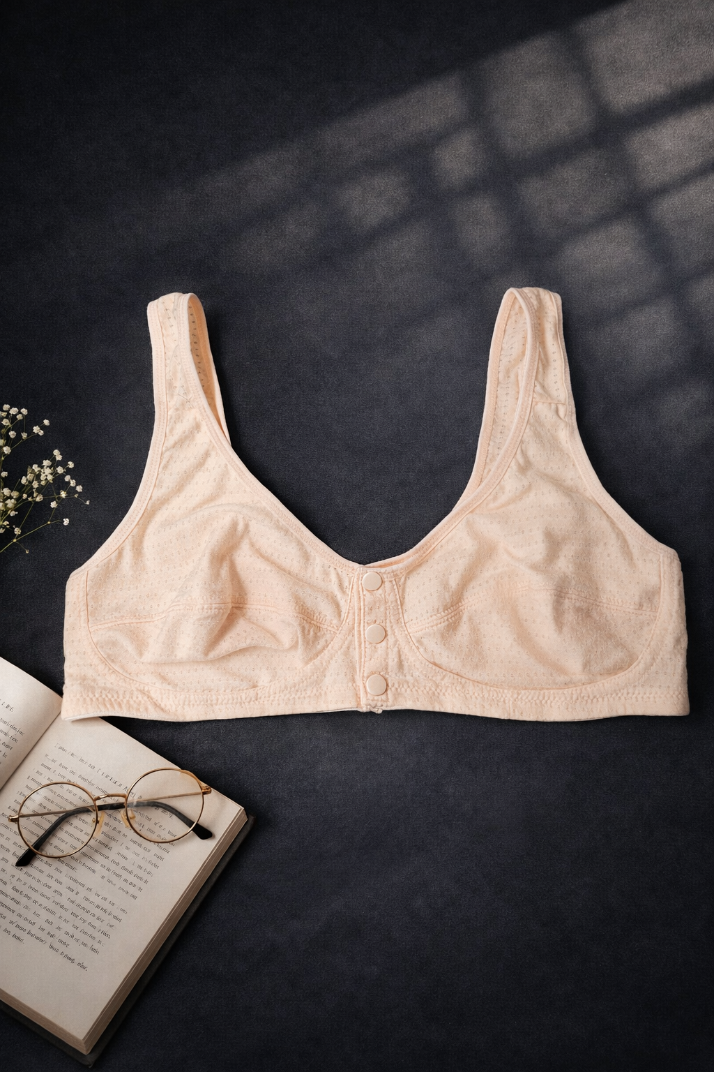 Summer Comfort Front Open Bra โ Breathable Cotton & Easy Wear Fit