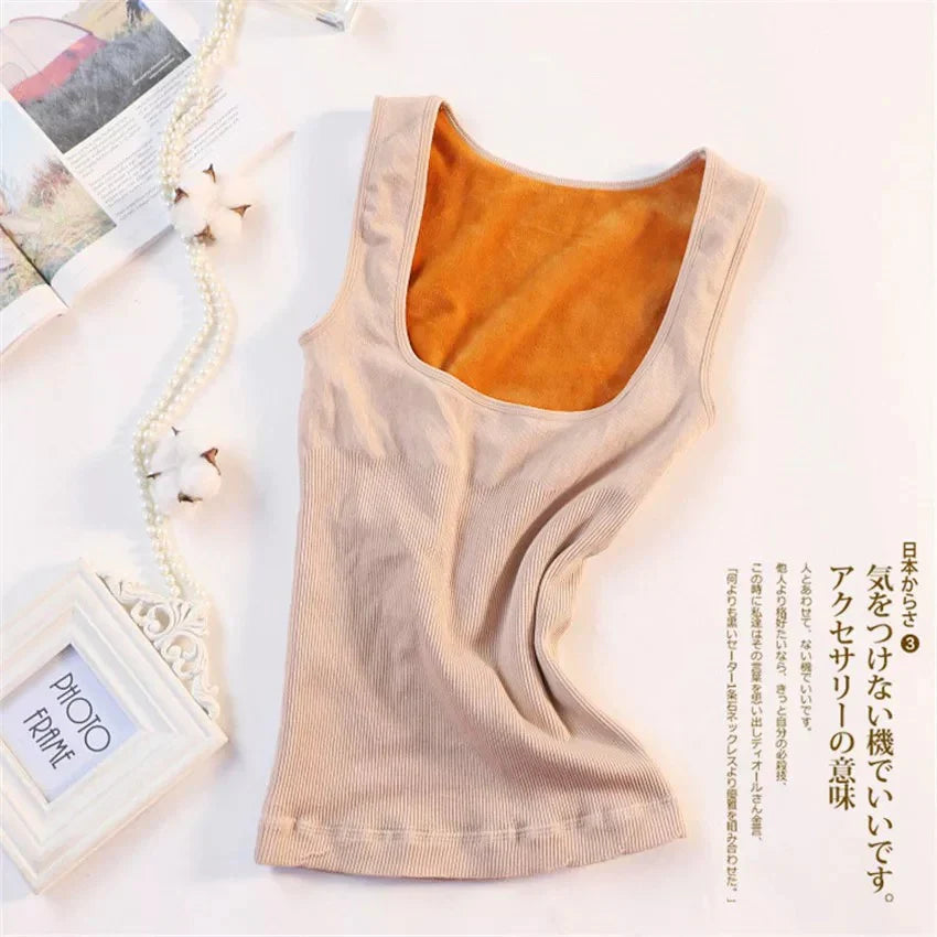 Women Warm Fleece Body Warmer Body Inner Sleeveless Body Shaper