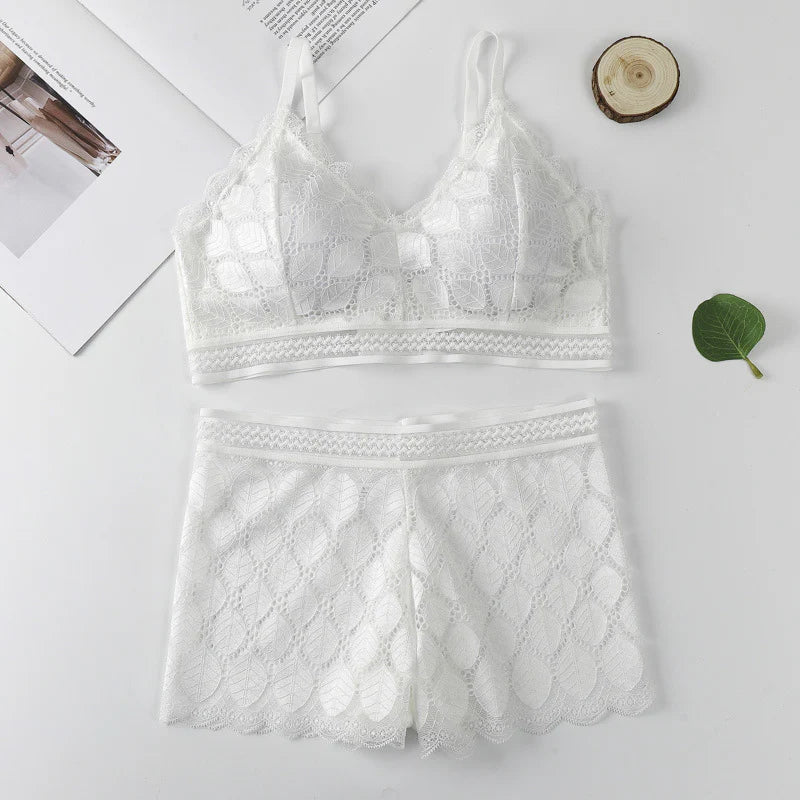 Modish Leaf Design Bra & Boxer Pair (28 - 36)