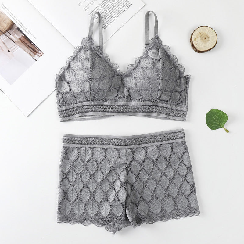 Modish Leaf Design Bra & Boxer Pair (28 - 36)