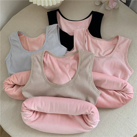 Women Warm Fleece Body Warmer Body Inner Sleeveless Body Shaper